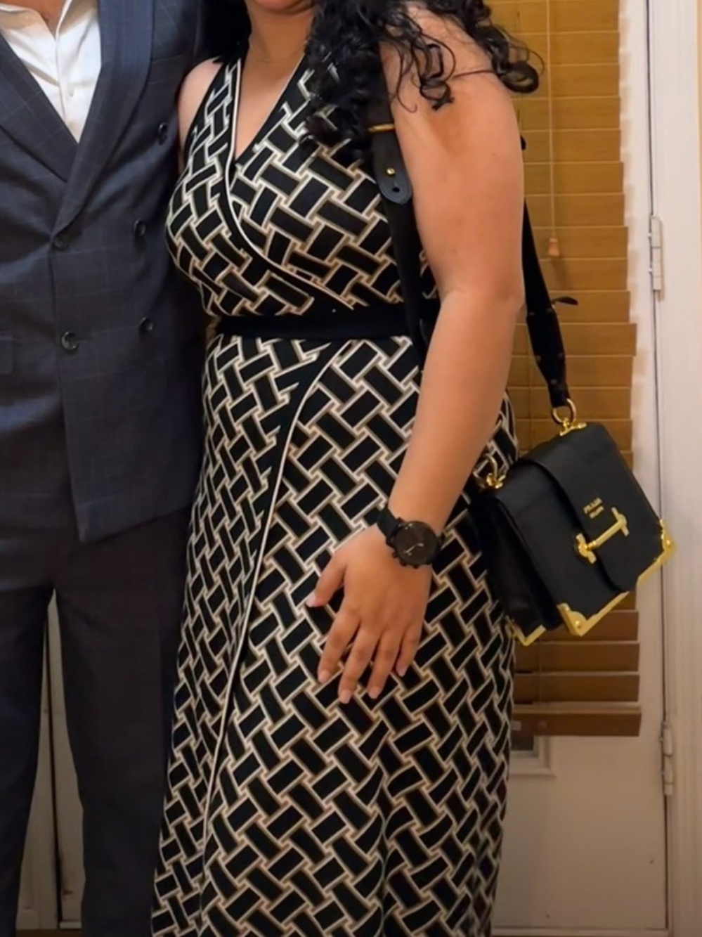 Target Black and Cream Geometric Halter Dress